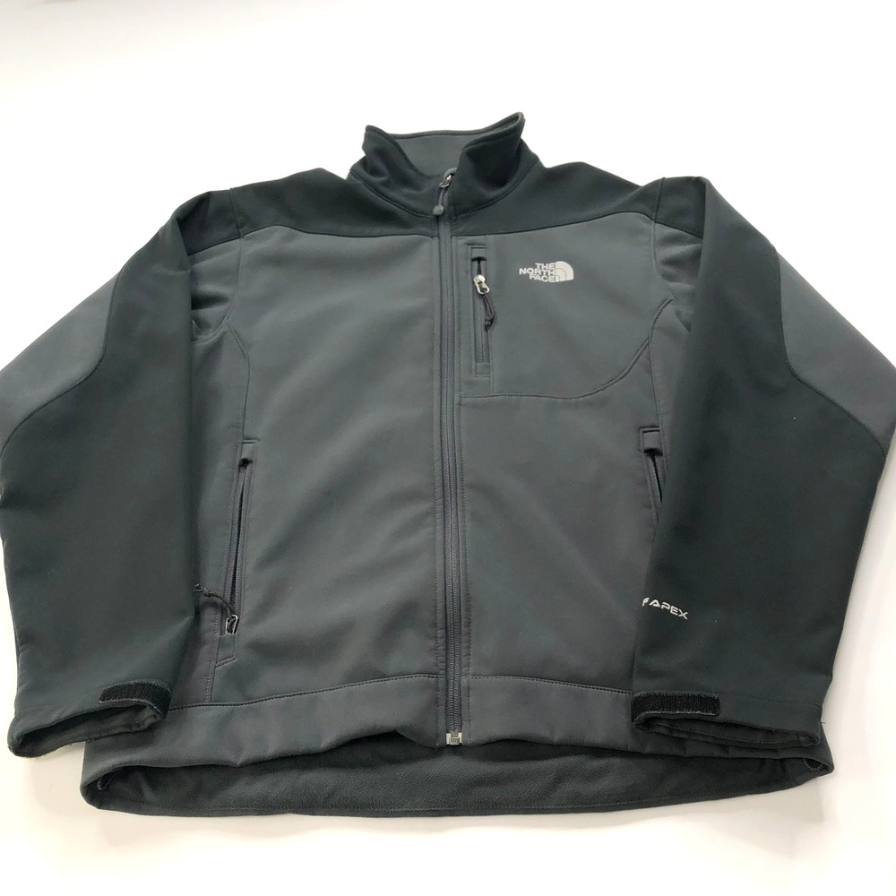 The North Face Medium Gray Mens TNF Apex Softshell Mock Neck Jacket PLS READ